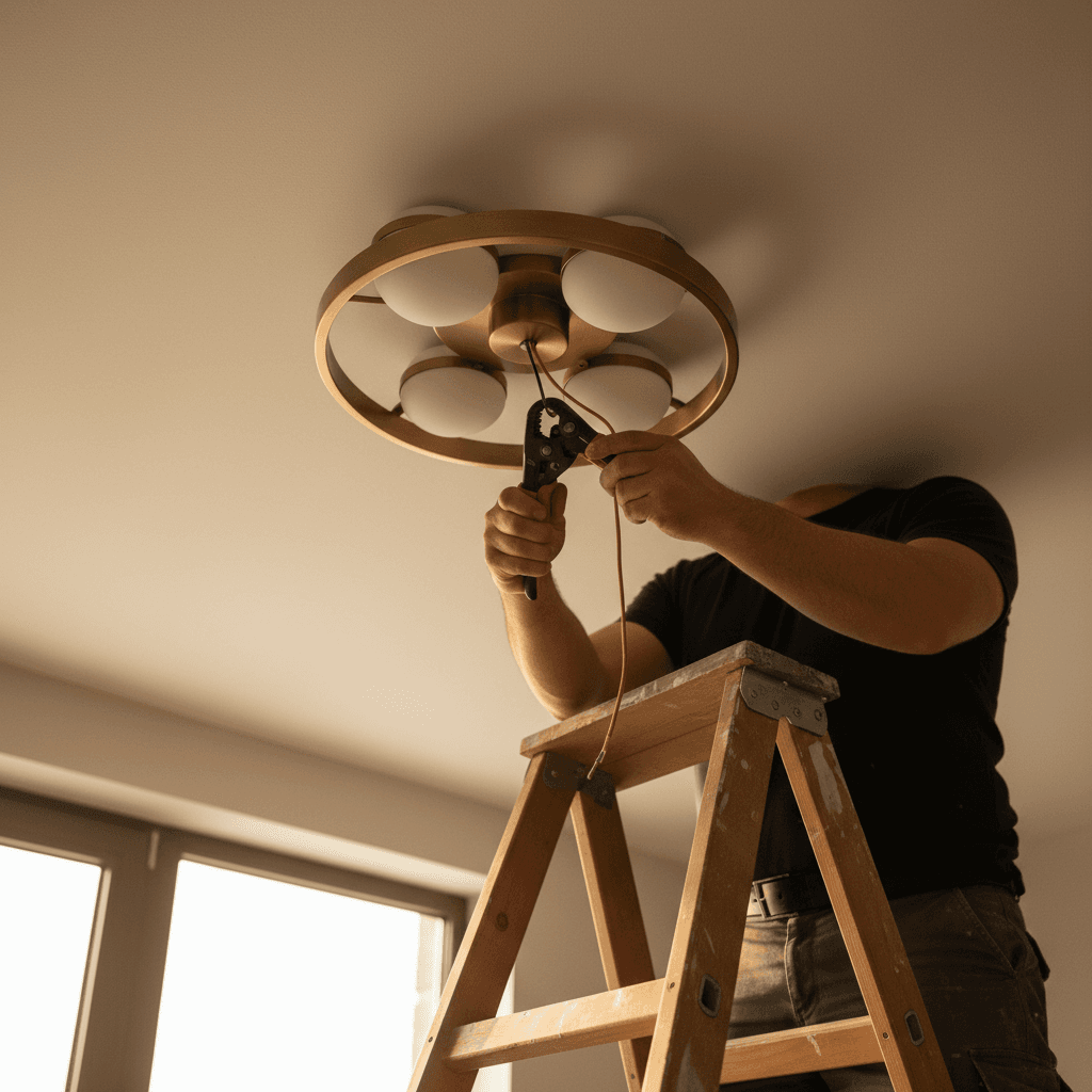 Lighting fixture installation in residential ceiling