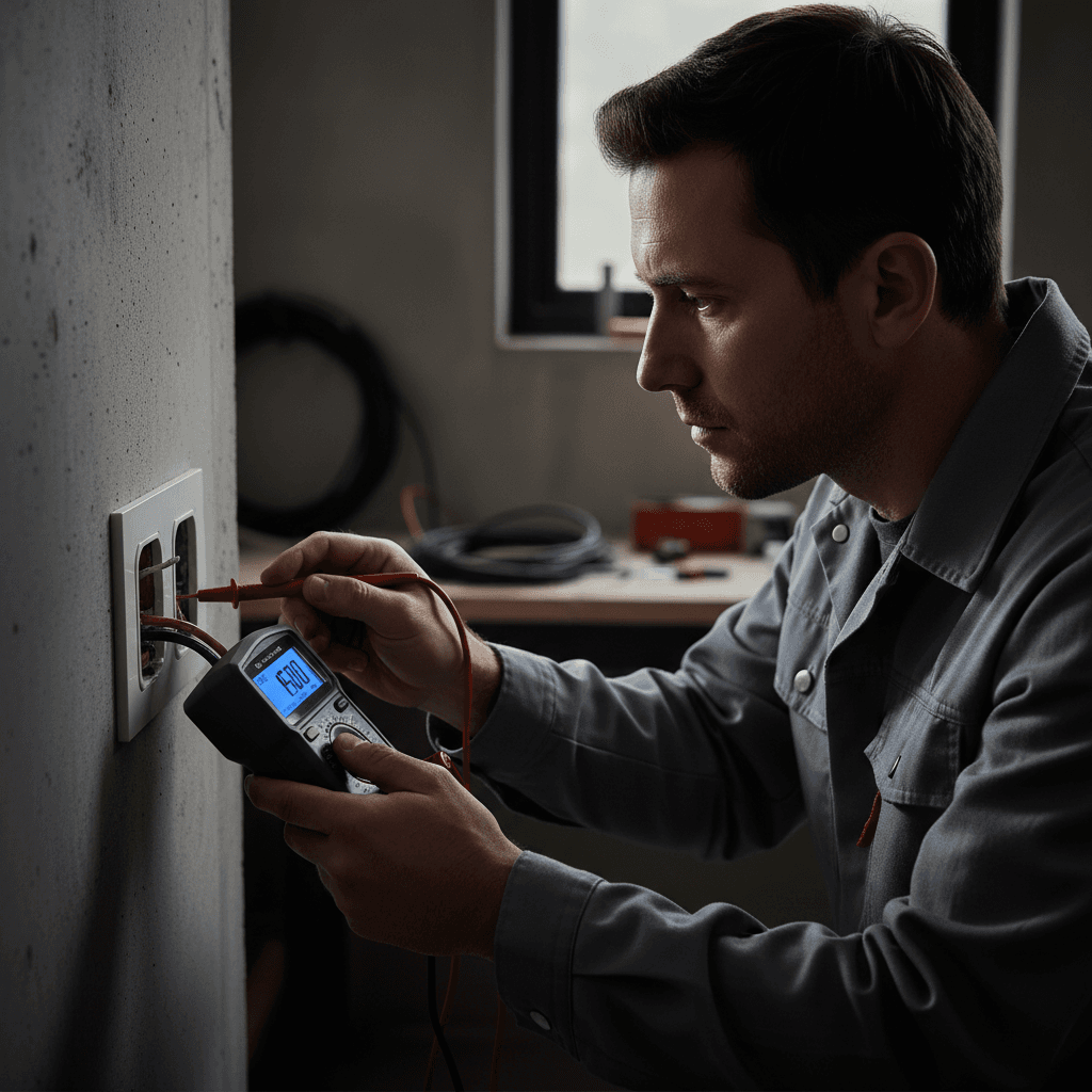 Electrical safety inspection with testing equipment