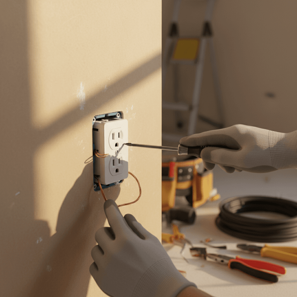 Installing new electrical outlet and switches